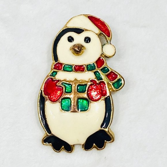 Two Vintage Christmas Brooches - Penguin & Snowman - Picture 6 of 8